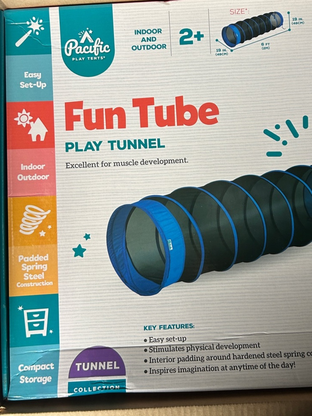 Fun Tube Play Tunnel - Blue
